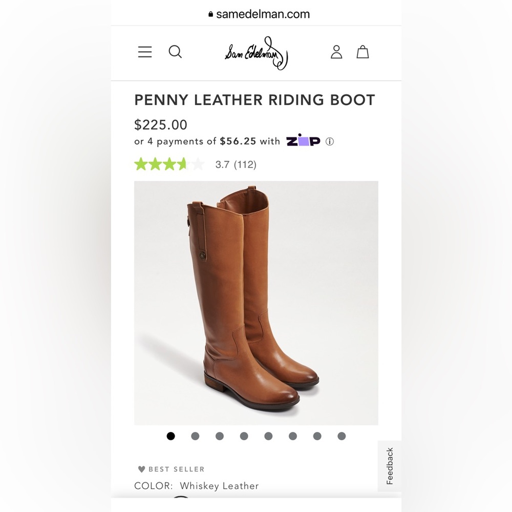 Sam Edelman/Penny leather riding boot/ size 4.5. / New never worn, no tags/brown